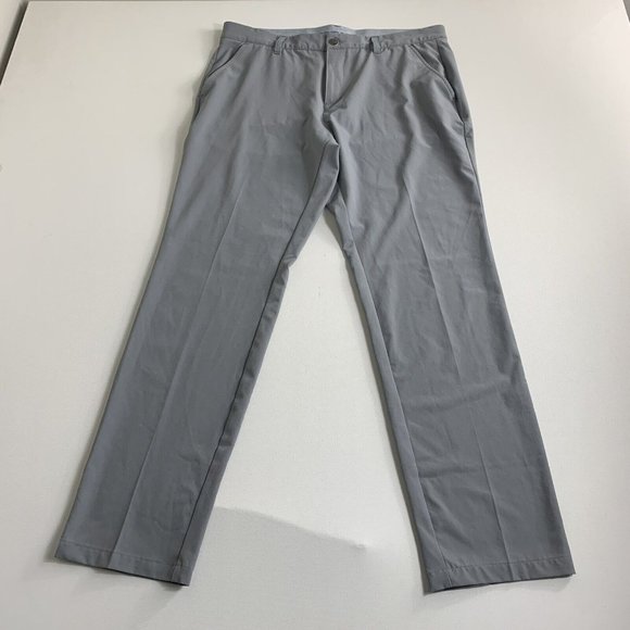 Adidas Golf Chino Pants Adult Mens Size 34x32 Gray Performance Stretch Casual - Picture 1 of 8